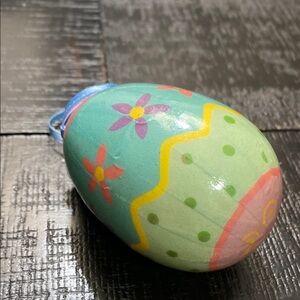 Floral Painted Egg Ornament - Multicolor